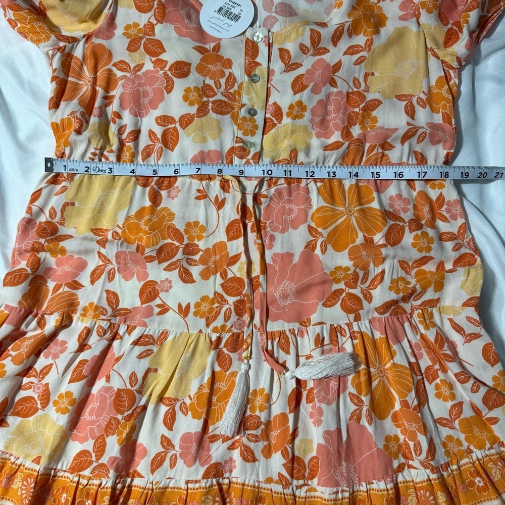 Petal and pup Odie Dress Floral Size US 10 Boho Cottagecore Tiered Tie Waist - Picture 10 of 13